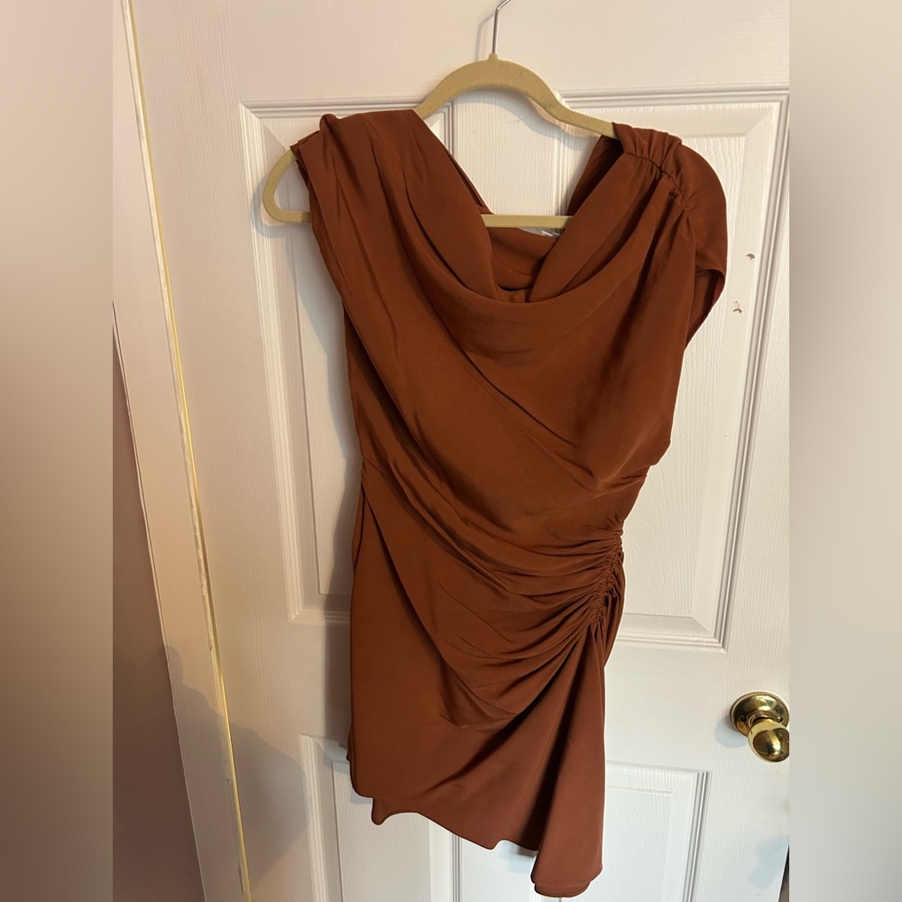 A.L.C. Asymmetrical Dress in Rust